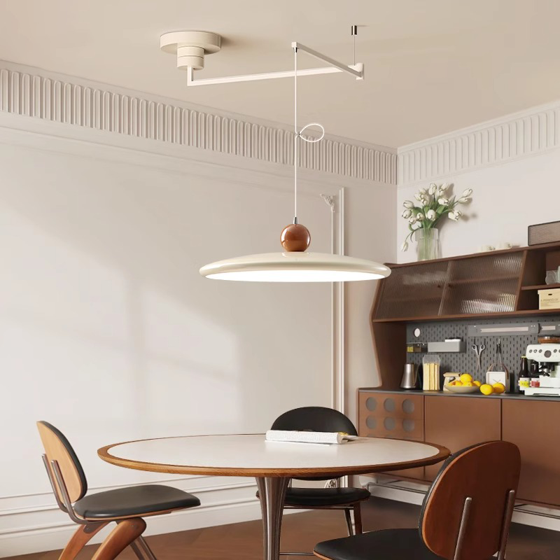 飞碟可移位移动摇臂餐厅吊灯2024新款奶油风餐桌灯简约现代吧台灯,淘宝优惠券,粉丝福利购,淘宝优惠卷