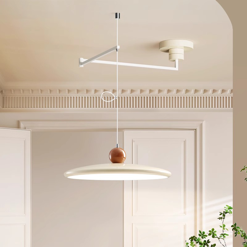 飞碟可移位移动摇臂餐厅吊灯2024新款奶油风餐桌灯简约现代吧台灯,淘宝优惠券,粉丝福利购,淘宝优惠卷