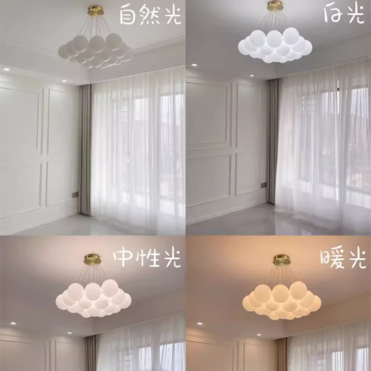 法式奶油风护眼卧室客厅吊灯泡泡玻璃魔豆气球星球儿童房月球灯具,淘宝优惠券,粉丝福利购,淘宝优惠卷