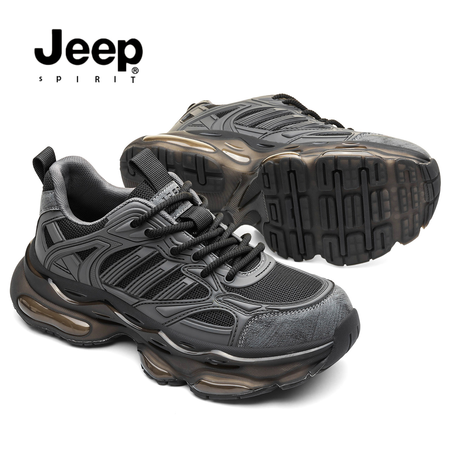 JEEP吉普男鞋秋季老爹鞋男2025新款网面透气跑步休闲鞋耐磨运动鞋,淘宝优惠券,粉丝福利购,淘宝优惠卷