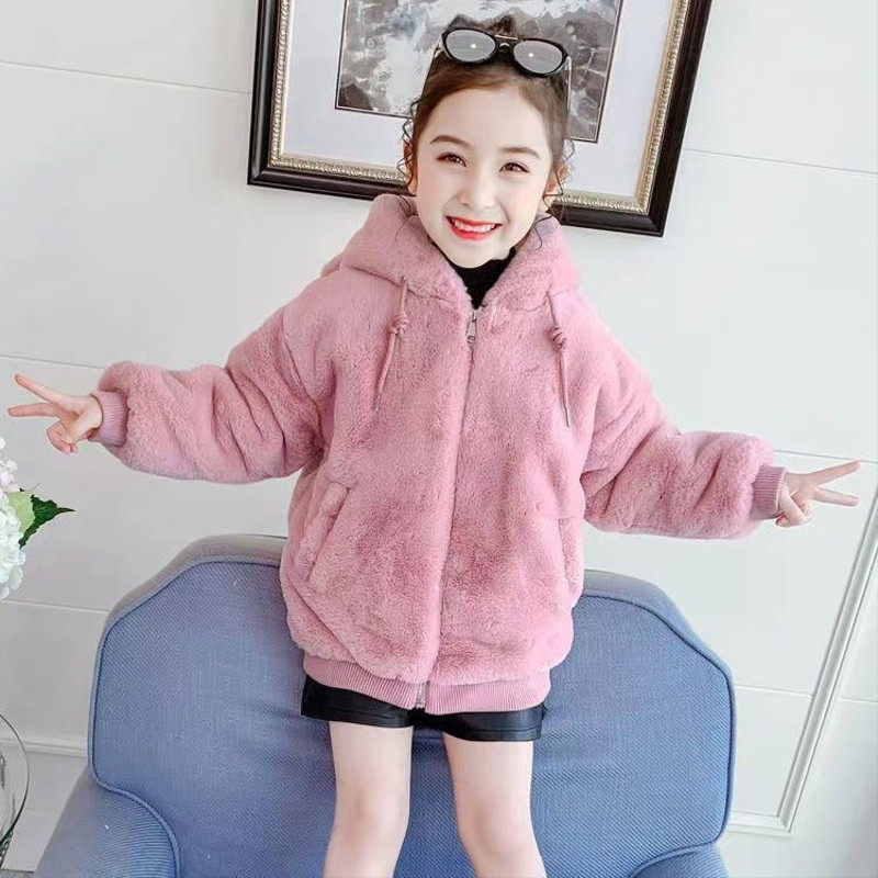 女童加厚仿皮草棉服外套冬装保暖中长款加绒可爱新款宝宝,淘宝优惠券,粉丝福利购,淘宝优惠卷