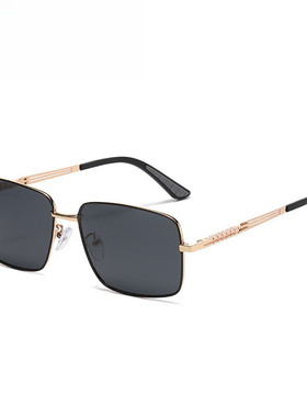 日本品质偏光太阳镜高级感夏季新款男士眼镜金属小框墨镜黑色钓鱼