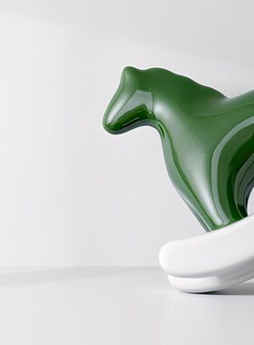 墨己现代创意陶瓷摇摇马摆件茶几茶宠摆设书房书桌卧室电视柜饰品