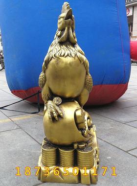 纯铜公鸡铜如意公鸡吉祥旺财如意公鸡生肖鸡家居店铺铜器摆件大号