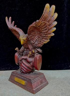 纯铜老鹰摆件大展宏图铜鹰大鹏展翅诚信共赢客厅办公室礼品招财