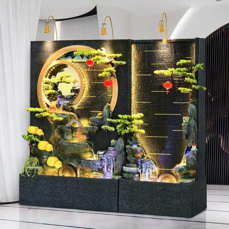 大型双面假山流水幕墙酒店铺餐厅户外客厅屏风隔断喷泉造景观摆件,淘宝优惠券,粉丝福利购,淘宝优惠卷
