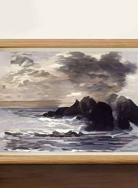 坤坤海景图搞笑山水画鸡你太美装饰蔡徐坤挂画ikun创意桌面摆件画