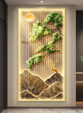 轻奢led带灯入户玄关装饰画走廊过道楼梯挂画壁画简约现代高级感