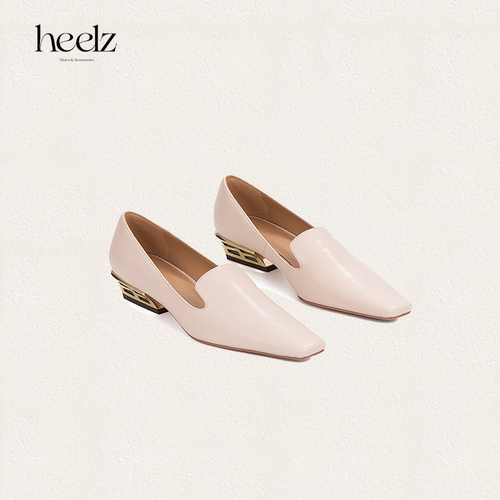 heelz设计师手工鞋履 ｜H繁花跟牛皮鸭嘴 乐福鞋  3.6 公分 - 图1