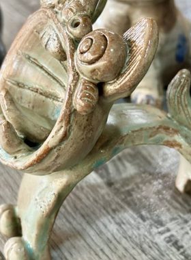 瓦猫云南大理南诏窑手工陶瓷猫创意礼品开业小摆件片片猫吉祥瓦猫