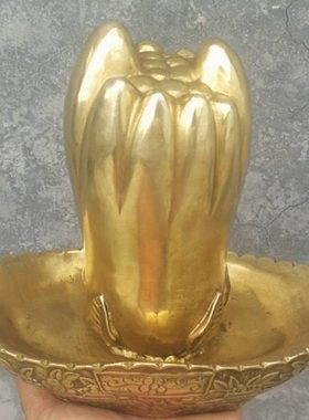纯铜捞钱手佛手聚宝盆强力招财礼品铜器客厅家居装饰品桌面摆件
