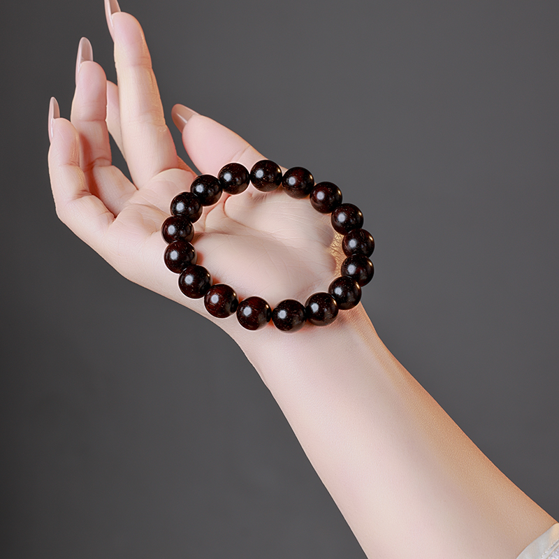 月印百川老料满金星印度小叶紫檀手串男士1.2佛珠念珠文玩女手链 - 图0