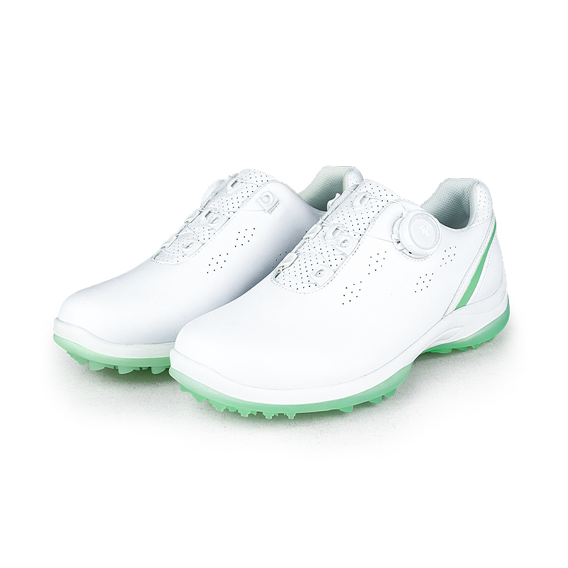 高尔夫球鞋女士防水防滑深齿鞋钉运动鞋旋钮鞋带透气超纤皮女鞋子 - 图3