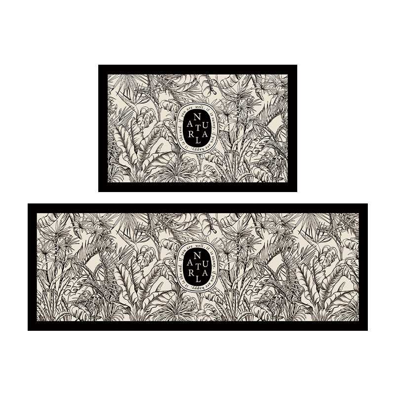 Kitchen retro special floor mat waterproof and oil-proof pu leather mat wipe-free non-slip carpet anti-dirty long foot mat