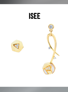 ISEEJewelry现货浪漫玫瑰不对称AB款百搭耳钉