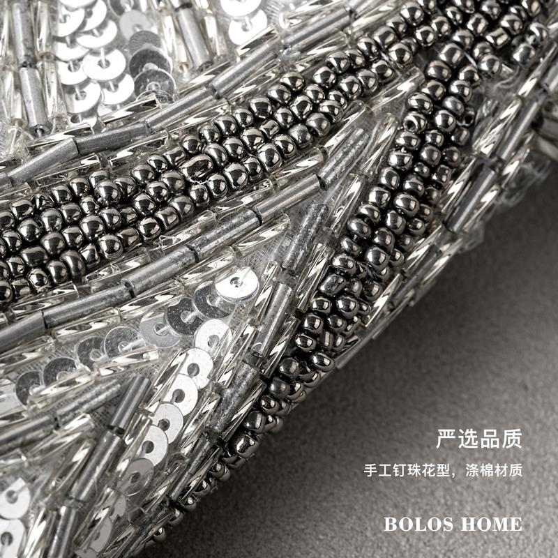 柏洛斯blig“日进斗金”手工钉珠重工奢华酒店别墅客厅沙发靠腰枕 - 图2