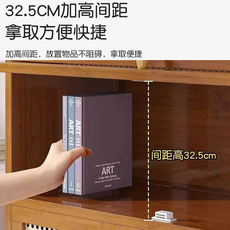 防尘楠竹立柜置物储物柜窄柜 一件起批简易儿童书柜家用书架带门,淘宝优惠券,粉丝福利购,淘宝优惠卷