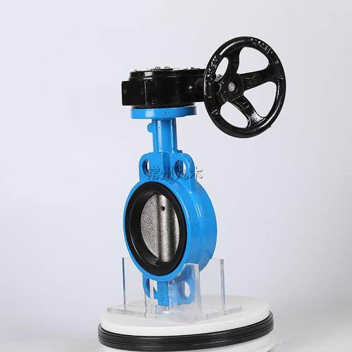 D371X-10Q蜗轮对夹式蝶阀球墨铸铁对夹蝶阀水用对夹蝶阀铁板蝶阀 - 图1