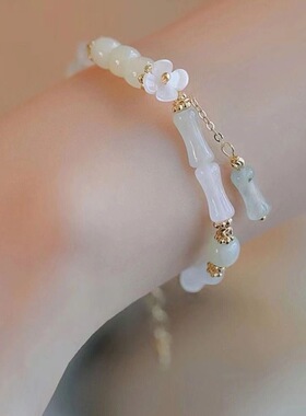 【2件套】新中式锦上添花女国风竹节手链送闺蜜复古小众手串礼物