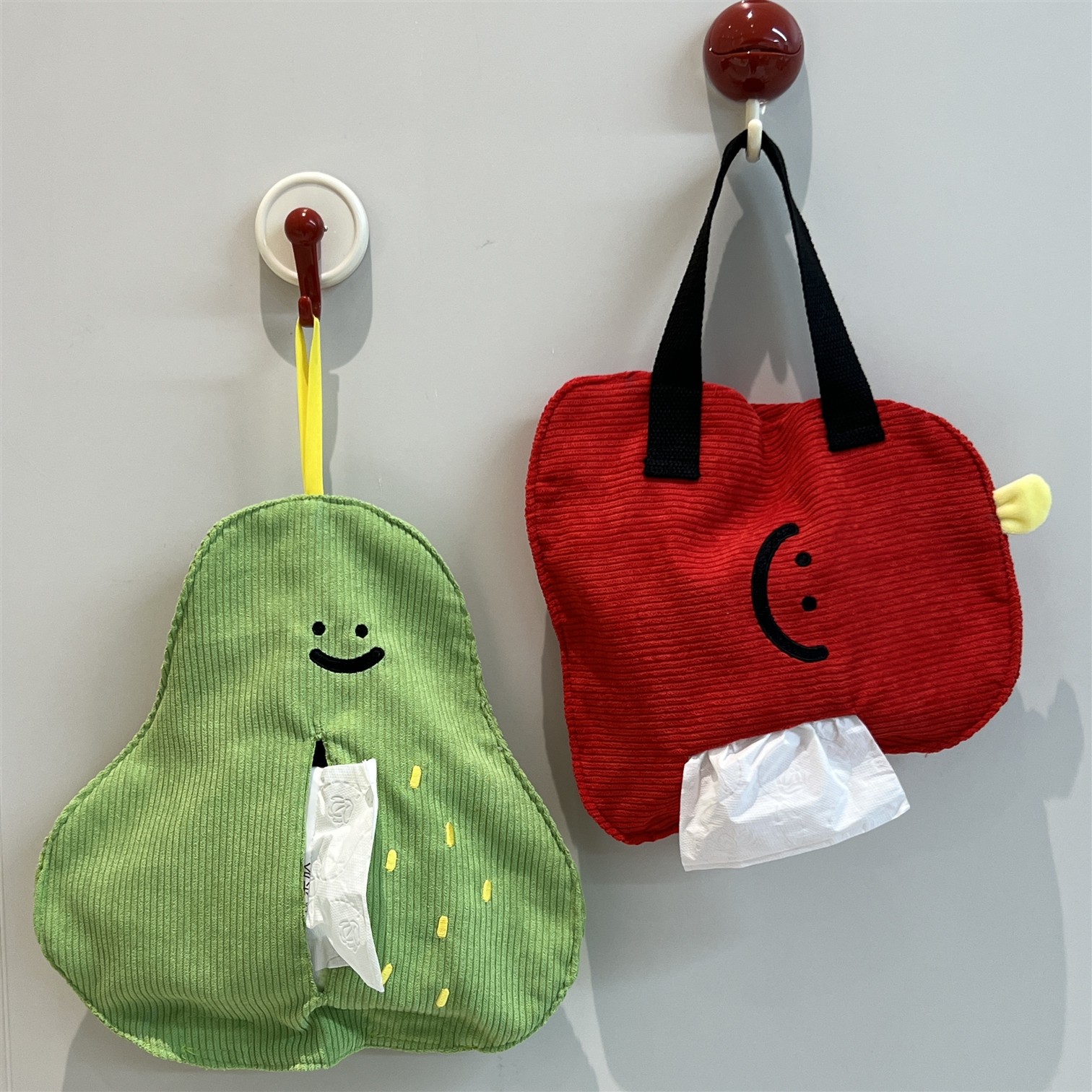 可爱苹果梨纸巾袋壁挂式抽纸盒卫生间收纳悬挂纸抽盒车载纸巾袋 - 图3