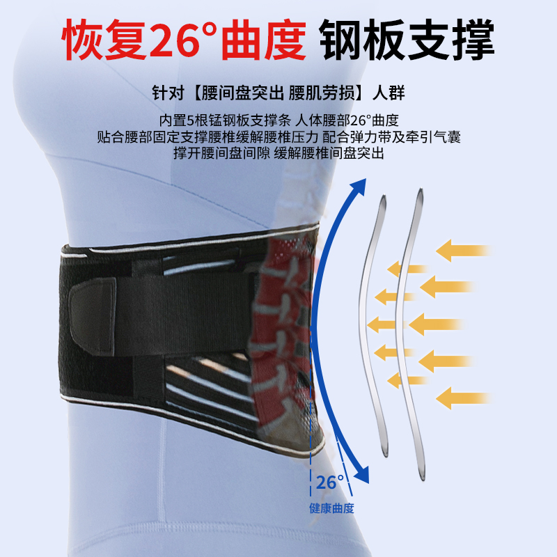 医用护腰腰带腰间盘劳损突出腰椎肌疼痛钢板束腰托男女士专用保暖