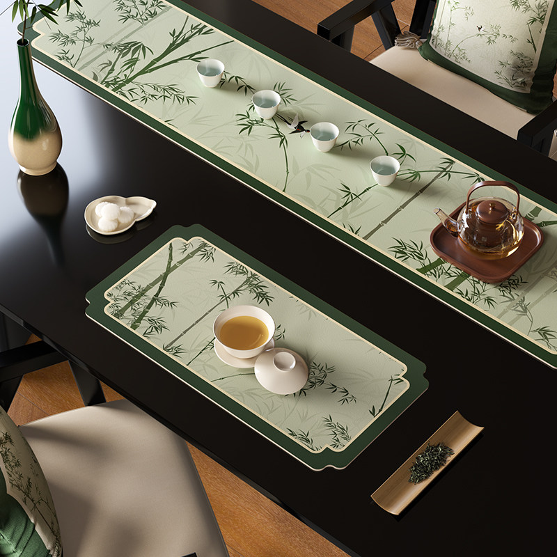 林溪新中式禅意茶席硅藻泥竹叶中式国风吸水茶室茶桌沥水垫布桌旗,淘宝优惠券,粉丝福利购,淘宝优惠卷