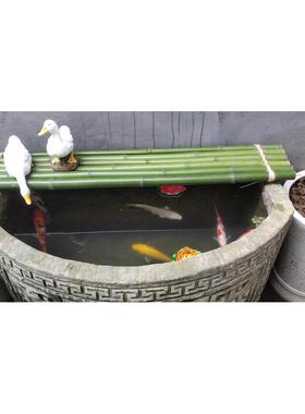 鱼缸流水板 竹排竹垫配件竹子装饰diy摆件不可漂浮竹排陶瓷流水器