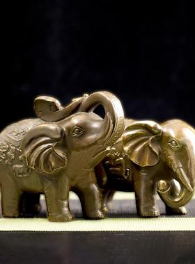 黄铜招财如意大象覆古葫芦元宝象纳福风水吸水象家用店铺客厅摆件
