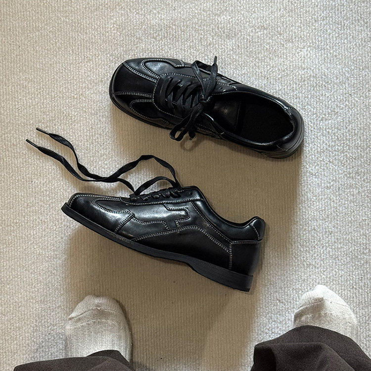 cleanfit德训鞋男老钱风极简高级黑色拳击训练鞋英伦薄底休闲皮鞋,淘宝优惠券,粉丝福利购,淘宝优惠卷