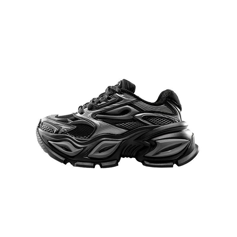 黑色异瞳猫眼老爹鞋男女2025新款冬季厚底内增高运动休闲鞋子潮牌,淘宝优惠券,粉丝福利购,淘宝优惠卷