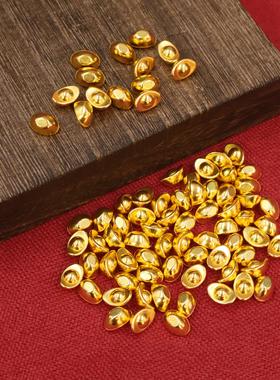 彷真实心沙金金元宝小金豆供奉财神爷招财聚宝盆装饰工艺品摆饰