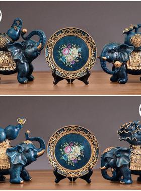 泰国摆设大象树脂招财象客厅电视柜玄关家居工艺品装饰品摆件对象