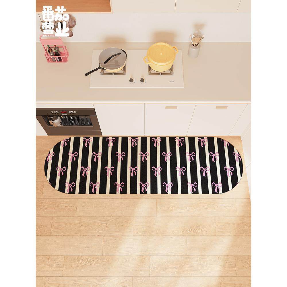 卡通厨房地垫ins防滑可擦免洗家用脚垫长条皮革防水耐脏垫子门垫,淘宝优惠券,粉丝福利购,淘宝优惠卷
