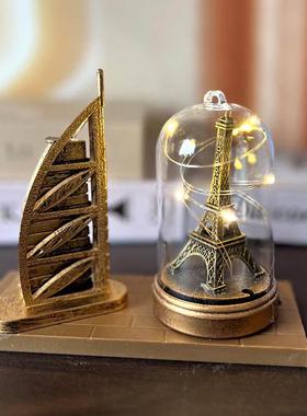 创意彷古帆船小夜灯笔筒摆件 学生礼品白色沙漏双色小夜灯摆件定