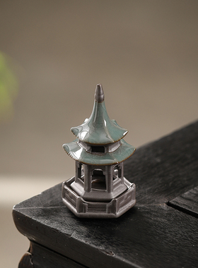 六角亭凉亭微景观小宝塔摆件造景园艺花盆水族箱鱼缸茶宠假山配件