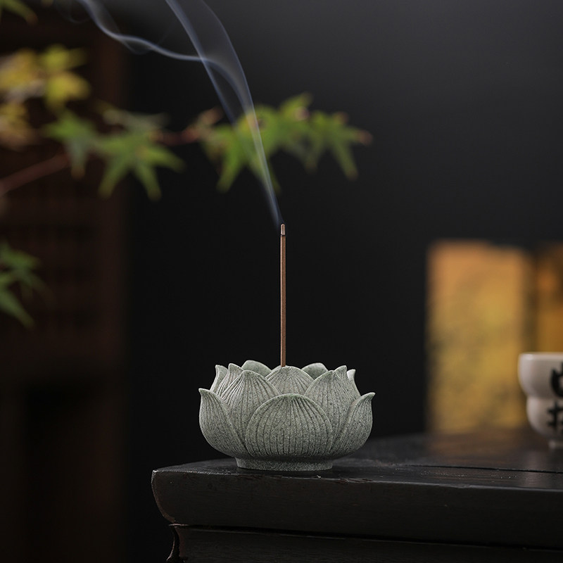 青砂石莲花线香插座创意小香炉家用室内香器线香香托茶桌檀香薰炉,淘宝优惠券,粉丝福利购,淘宝优惠卷