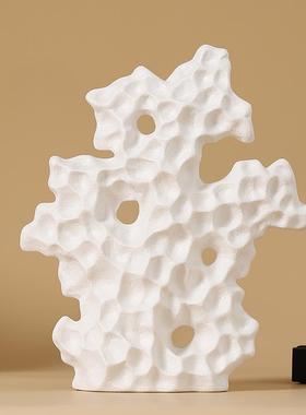 创意珊瑚石陶瓷摆件家居饰品高级感小众办公室玄关红酒柜装饰摆设