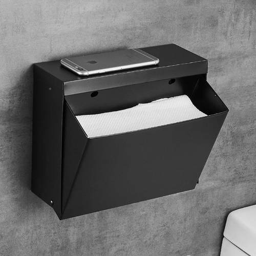 04不锈钢隐形擦手纸3盒壁挂式免打孔酒店卫纸生间所厕纸91386巾盒 - 图2