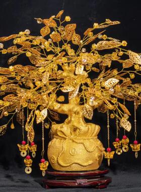 新居搬家乔迁摆件电视柜酒柜招财收银台高档装饰送礼水晶树摆件