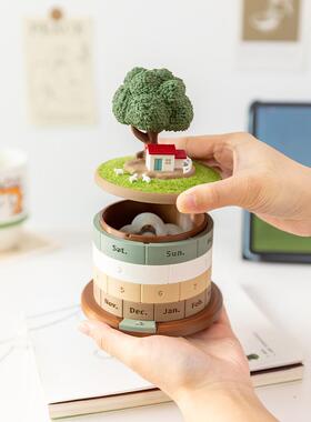 阿盈微景创意减压日历万年历饰品存放康覆工作站装饰女老师礼品