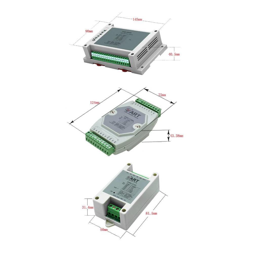 32路485模拟量采集模块DAM3158A10V电压4-20mA电流采集 8/16/24路 - 图2