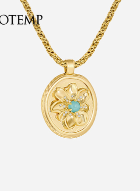 cotemp Bellis Oval/Coin25款贝利斯金色椭圆项链/吊坠宝石项链