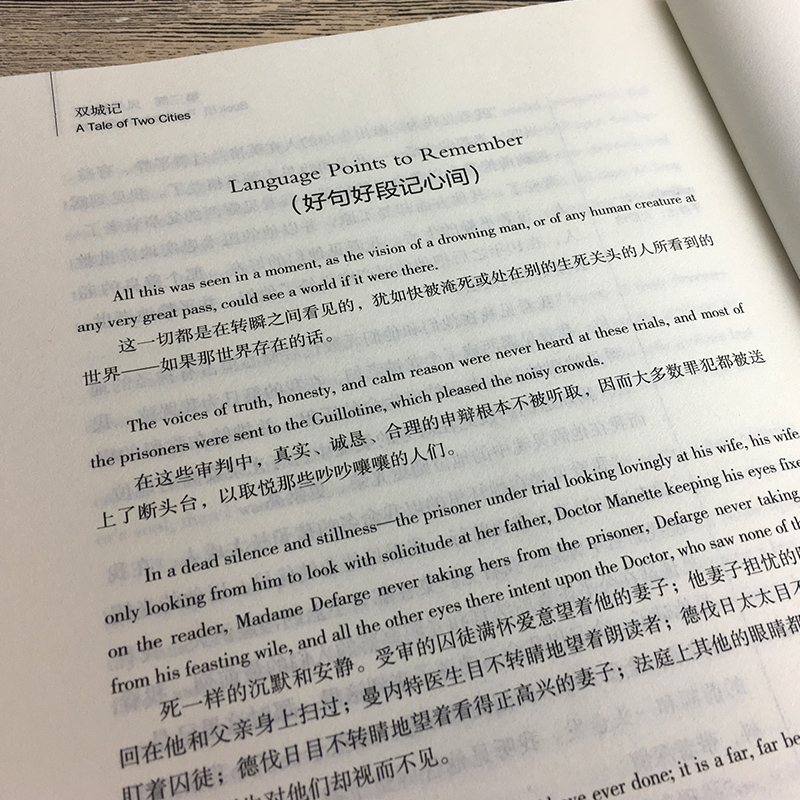 双城记正版中英文双语名著中英对照版英汉对照中英文双语版经典世界名著外国文学长篇小说英文版原版英语读物初高中生课外阅读书籍-图3