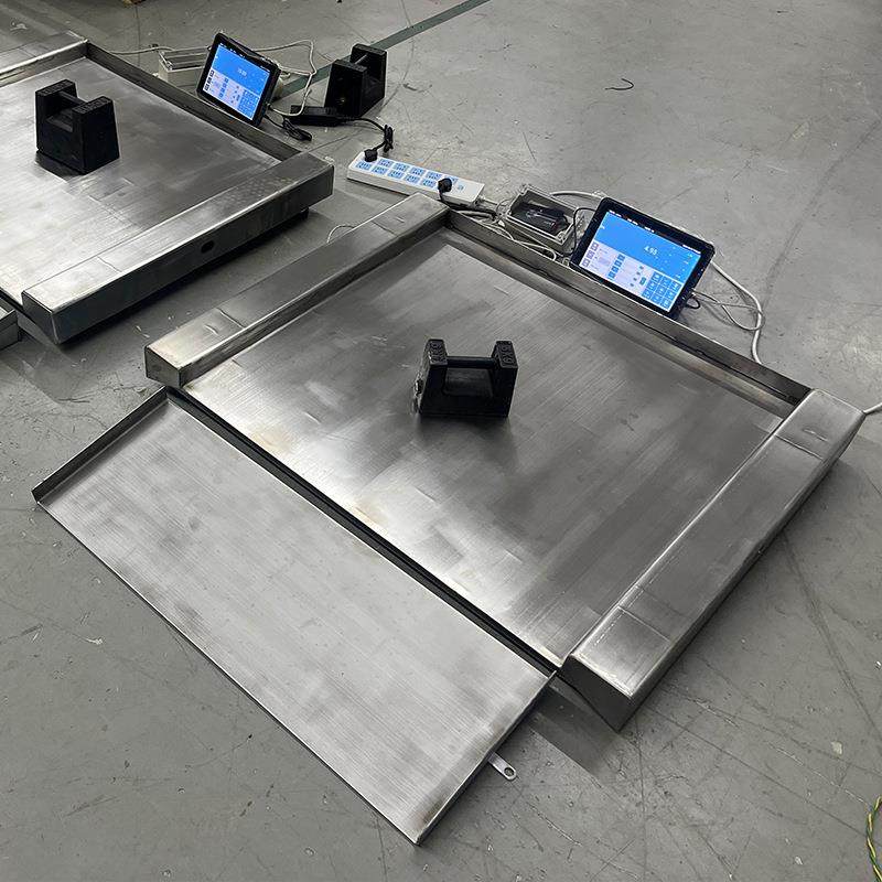 500kg~2t刷卡地磅秤带斜坡带计件工资结算食品厂小地磅不锈钢材质 - 图2
