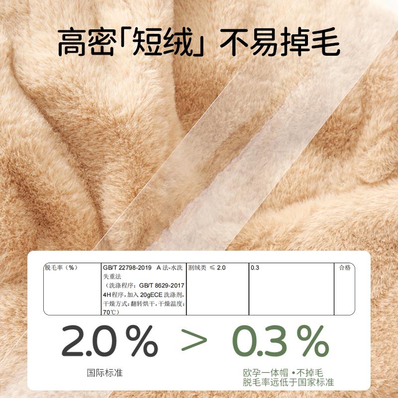 欧孕儿童帽子帽围一体秋冬防风男女童宝宝防寒保暖护耳帽2024新款