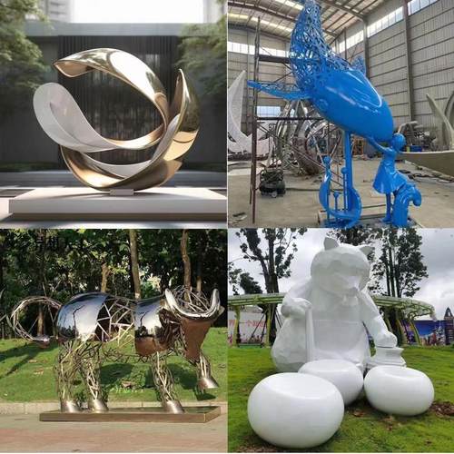 不锈钢飘带雕塑户外创意景观落地摆件金属白钢小品提升吸睛品质 - 图2