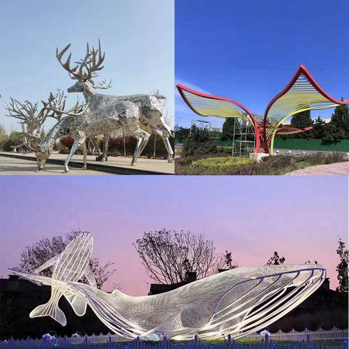 不锈钢飘带雕塑户外创意景观落地摆件金属白钢小品提升吸睛品质 - 图1