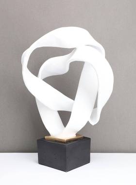 北欧树脂飘带样板房地标摆件工艺品售楼部卧室书房客厅餐厅装饰品