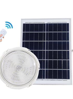 室内太阳能吸顶灯户外防水遥控庭院新农村厂房仓库照明吸顶灯