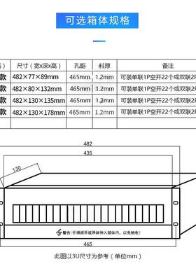 4U冷轧钢机柜配电单元空气开关架电源弱电箱列头柜机架式配电箱